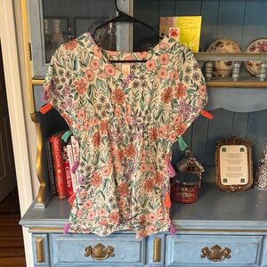 Floral Print swim cover up girls